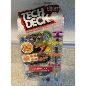Tech Deck Ultra Dlx 4-pack Santa Cruz Neon Invasion VHTF NIB